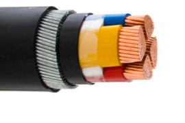 Multipolar copper and aluminum cables, PVC or XLPE insulated, and plastic-coated, armed with two strips of ordinary or galvanized steel